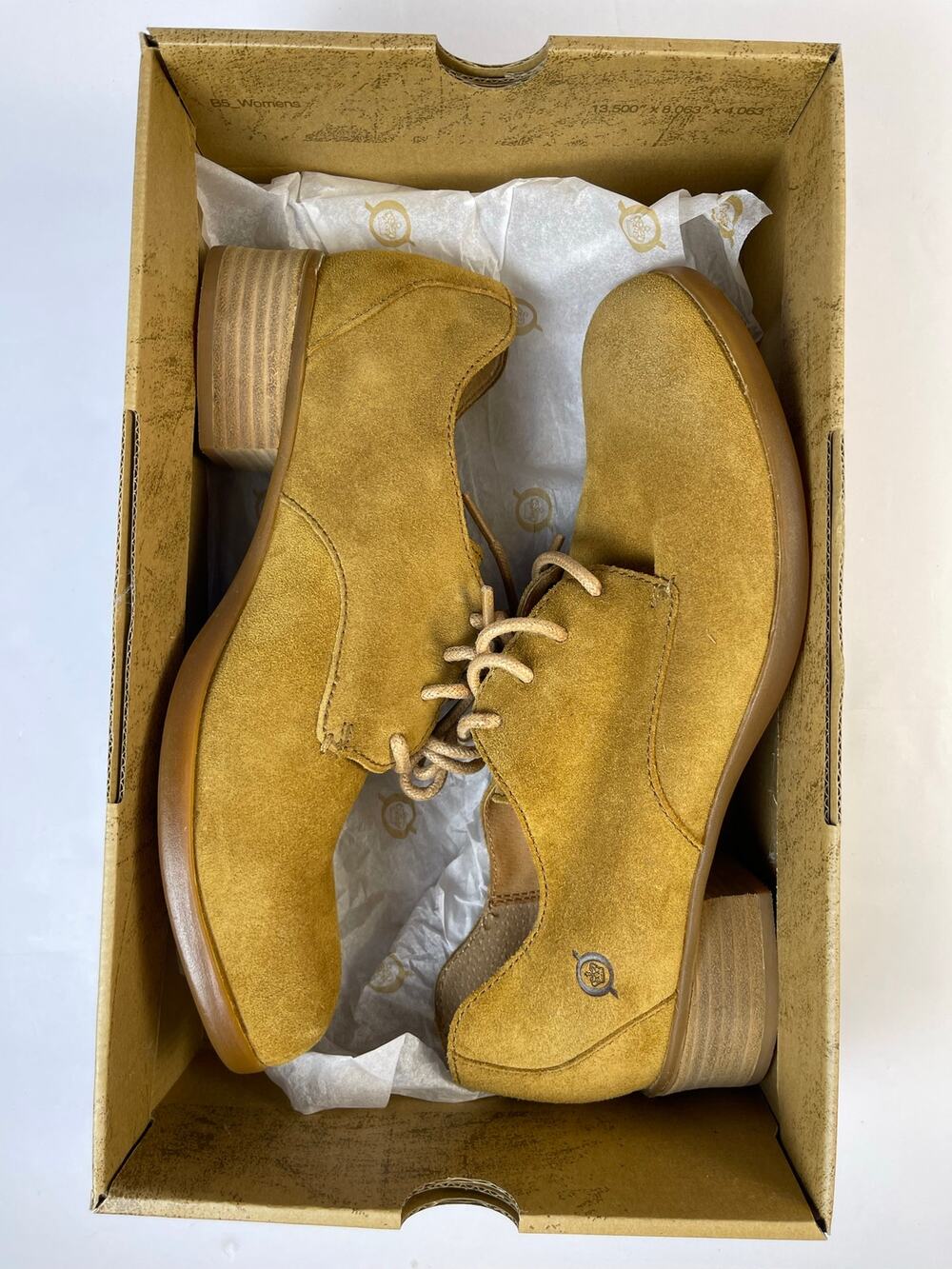 Børn Mott women’s Tan Suede Lace Up Oxfords size 8.5| with Box Dark Academia